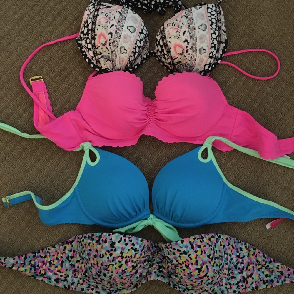 4 VICTORIA SECRET LOT OF 4 bikini tops 34B